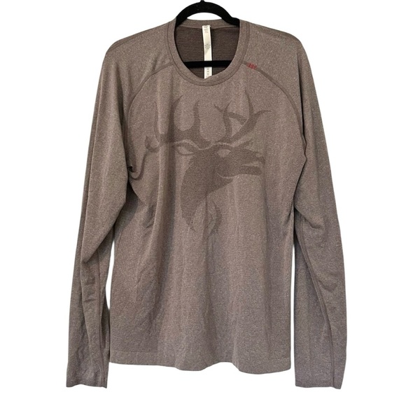 Lululemon Metal Vent Deer Head Long Sleeve Tee Mens Large NWOT - Picture 1 of 4